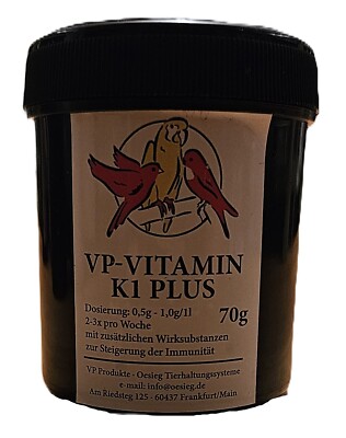 VP Vitamin K1 Plus 70g für Vögel Immunsystem Blutgerinnung nach Antibiotikagabe