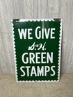 Vintage 1952 S & H Green Stamps Double Sided Heavy Porcelain Sign 20x28”