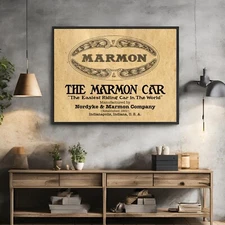 Marmon Car Vintage Poster Indianapolis 500 Car History Wall Art Print Fans Gift