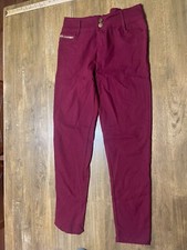 Bottom Sharp Pants, Women's Size Large, Red, Skinny, Zip Pockets