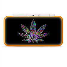Skins Decal Wrap for Nintendo 2DS XL - pot leaf marijuana colorful retro