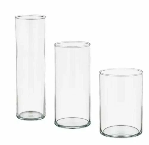 Vaso Cilindrico In Vetro Borosilicato 25,4 X 11,9 Cm - Trasparente Per Fiori, Candele E Centrotavola