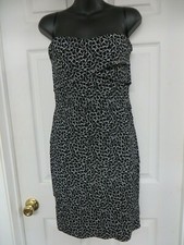 White House Black Market Instantly Slimming Pleat Print Strapless Dress 8