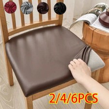 Dining Chair Seat Covers PU Leather Waterproof Stretch Wedding Slip Protector Q