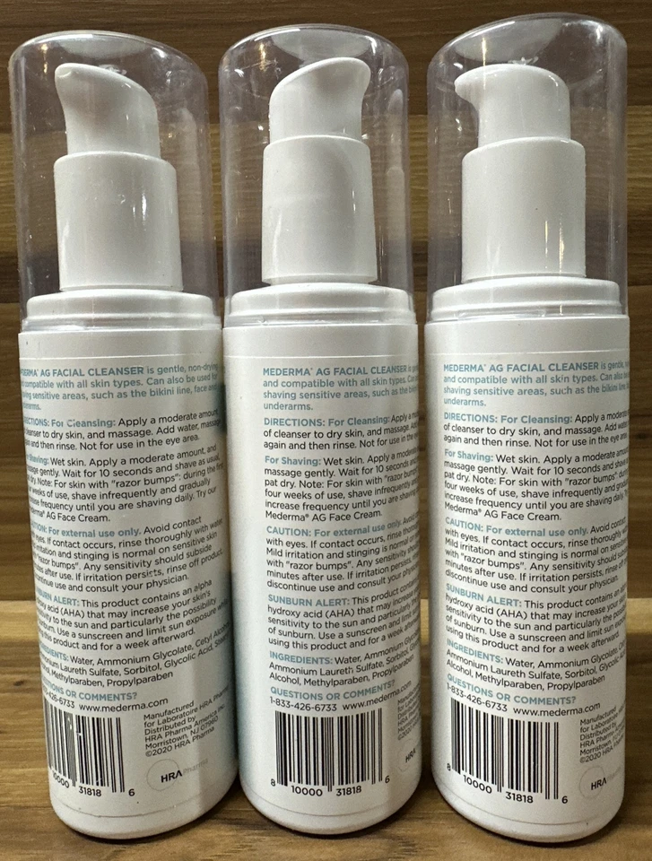 Lote de 3 limpiadores faciales Mederma Advanced terapia piel seca alfa hidroxiácido 6z Foto 2 de 4