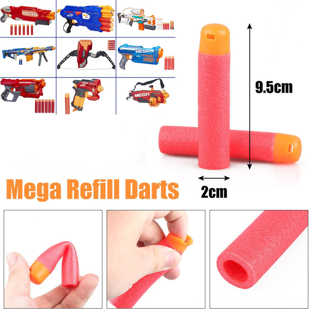 30Pcs Mega for Nerf 9.5cm Red Sniper Rifle Darts Bullets Mega Foam