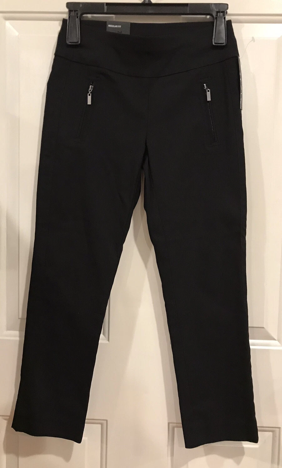 INC International Concepts Zip Detail Pull On Capri Pants Petite Black 0P NWT