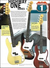 Fender Highway 1 One Series Precision & Jazz Bass chitarra pubblicità stampa pubblicitaria