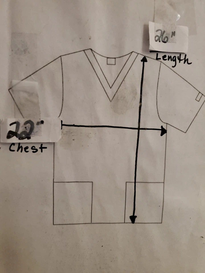 UA Scrubs Scrub Top size M~Pink/Black Hearts/Stars-Chest 22"/L 26" - Image 4 of 4