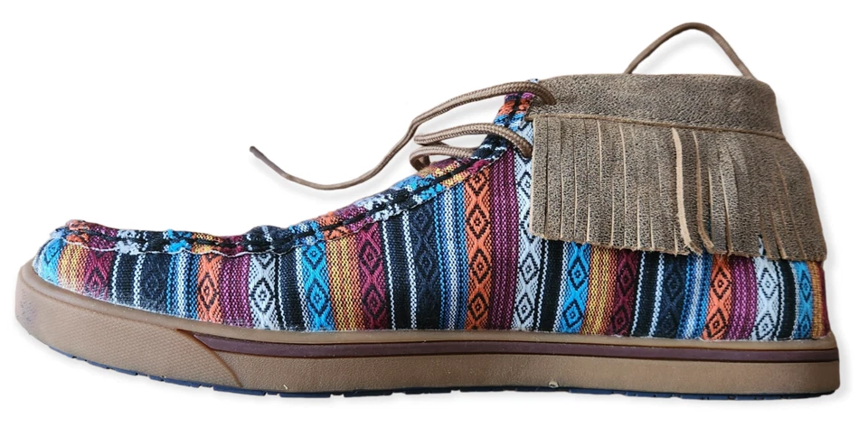Twisted X Serape Fringe Moccasins Women's 9.5 Shoes Leather Bootie WCA0021 - Image 2 of 4