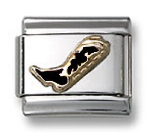 Stainless Steel 18K Gold Enamel Cow Italian Charm Silver Links Free Shipping