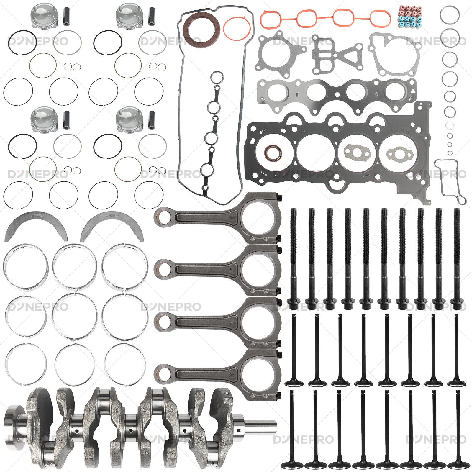 Hyundai KIA 1.6T G4FJ Engine Rebuild Kit with Crankshaft Rods Gasket