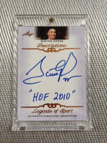 2012 LEAF LEGENDS OF SPORT SCOTTIE PIPPEN INSCRIPTIONS HALL OF FAME 2010 AUTO  - Picture 1 of 1