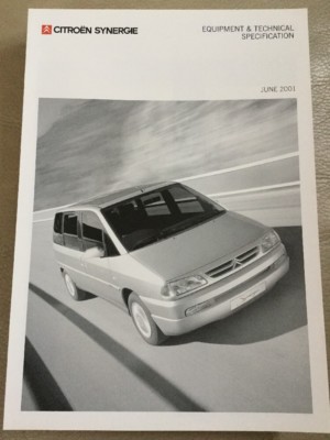 Citroen Synergie Equipment & Technical Specification - June 2001