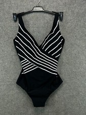 NWT Gottex Essentials Embrace Surplice One Piece Swimsuit Womens 10 Black V-Neck