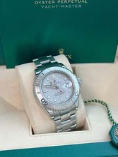 Rolex Yacht-Master 40mm Silver Dial Platinum Bezel Oyster Steel Mens Watch 16622 7