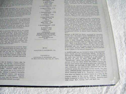 GEORGE SHEARING - My Ship - LP Vinyl MPS BASF Sealed - 1976 Jazz Piano - Picture 4 of 5