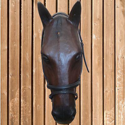 Swedish Noseband with Lock Strap, Combined Noseband, Black, Equest
