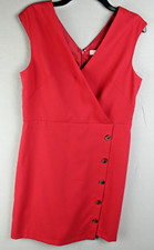 Loft Red Sheath Dress V-Neck Sleeveless - Size 8