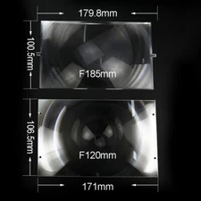 2pcs Plastic Fresnel Lens Solar Focal Length 185mm 120mm for DIY Home Projector