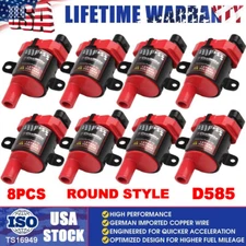8 Round Ignition Coils D585 For Chevy Silverado 1500 2500 GMC LS 5.3/6.0L/4.8L