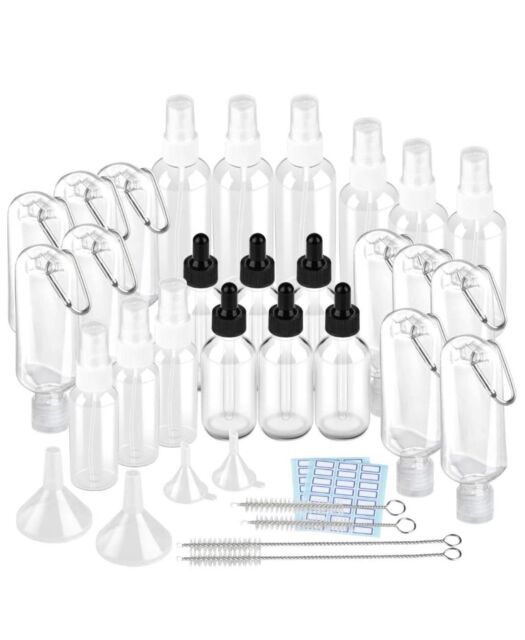 35 Pieces Travel Bottles 50ml Refillable Bottles with Clip and Flip Cap 100ml N