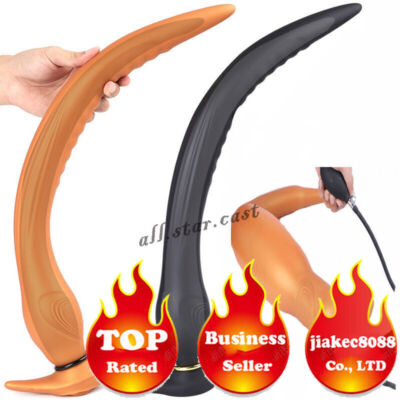 Long Huge Dildo Vagina/Anal Stuffed Butt Plug Multifunction Inflatable  Dildos | eBay