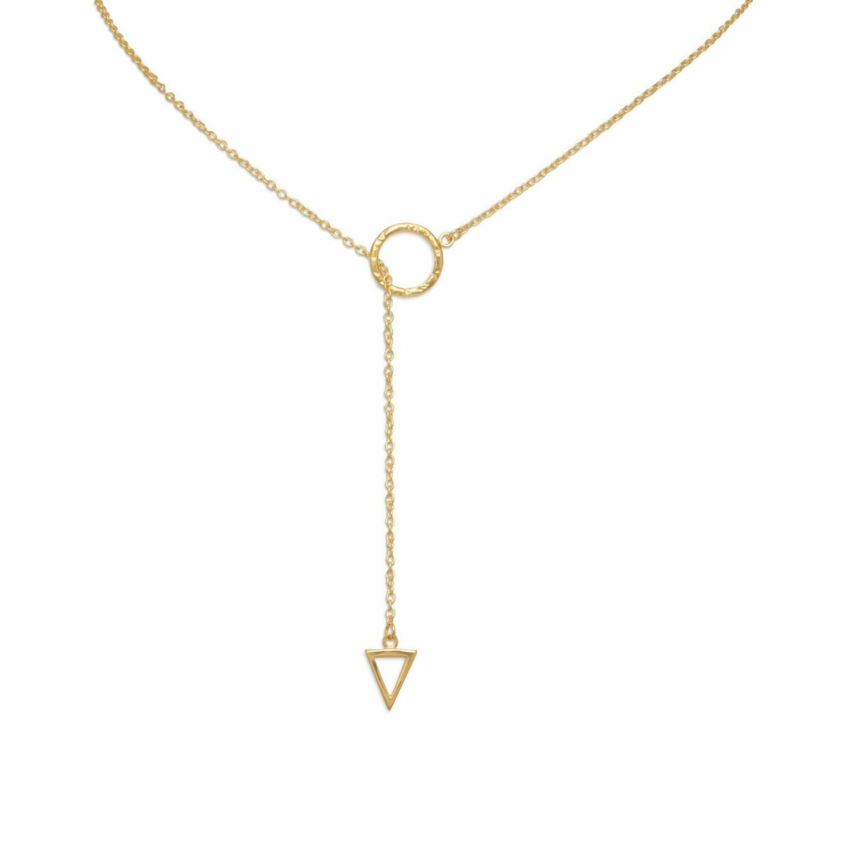 Triangle and Circle Lariat Necklace Sterling Silver Triangle and Circle Lariat Necklace Sterling Silver