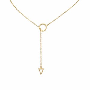 Authentic Sterling Silver 24" Gold-plated Multishape Lariat Necklace