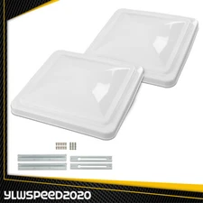 2 Pack White 14" x 14" Replacement Roof Vent Cover Camper RV Trailer Ventline