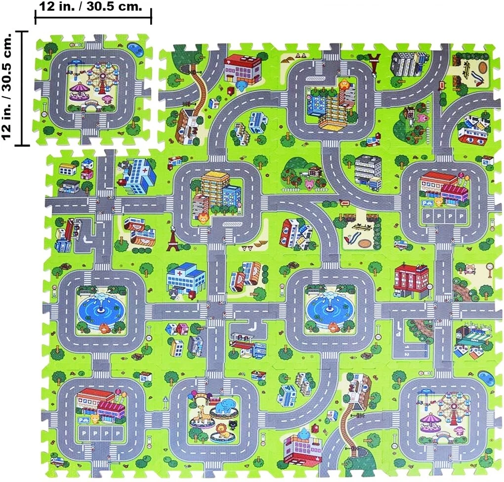 Foam Play Mat Road Toy Playmat Interlocking Floor Puzzle Road Playroom Mat
Opens in a new window or 