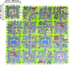 Foam Play Mat Road Toy Playmat Interlocking Floor Puzzle Road Playroom Mat