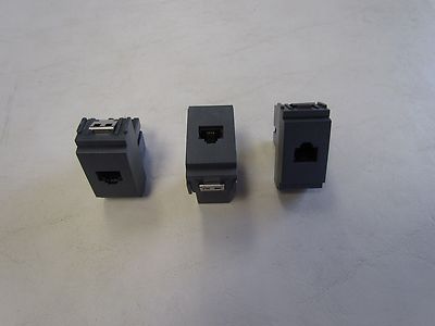 VIMAR SET OF (3) GREY PHONE JACK OUTLET 16335 / RJ11 6/4 MARINE BOAT