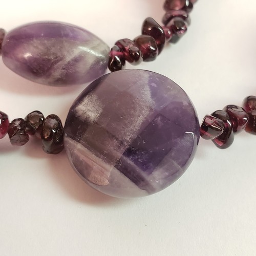 Collana Pietre Viola - Gioielli Perline - Pietre Sfaccettate Rotonde - Gioielli Ametista - Foto 6 di 6