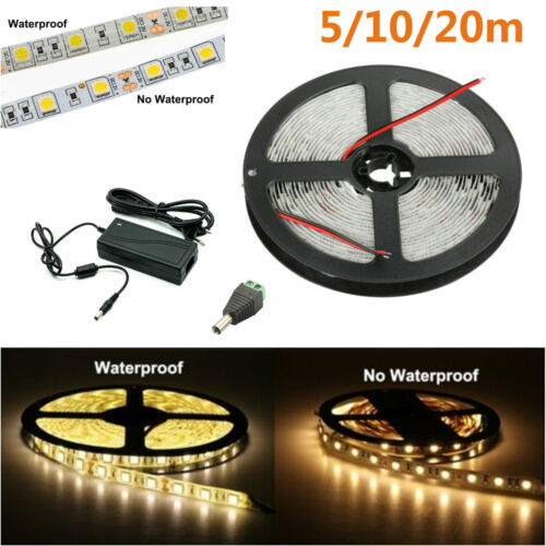 12V LED Stripe Streifen Warmweiß Neutralweiß 5050 Band Leiste Wasserdicht Trafo - Bild 1 von 15