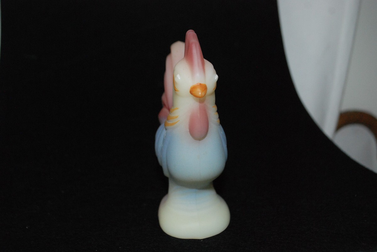 SIGNED VINTAGE FENTON ART GLASS HAND PAINTED ROOSTER BY KS BUSKIRK