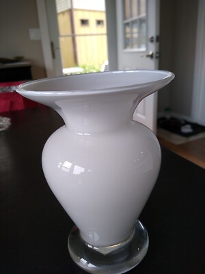 Miller Rogaska Reed And Barton Company Crystal White Vase Art Glass Poland