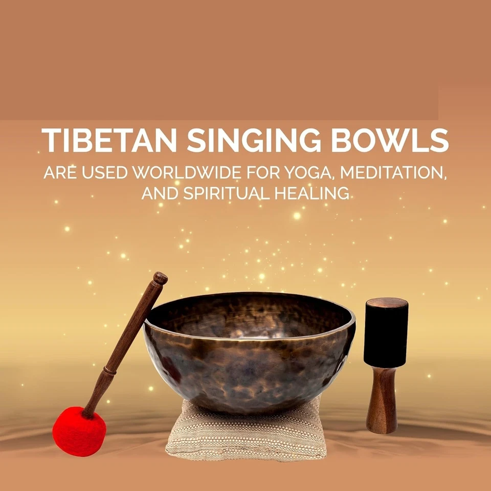 Large Tibetan Singing Bowl Set Jupiter Pure Bronze Meditation Bowl 12 Inches - Image 2 of 4