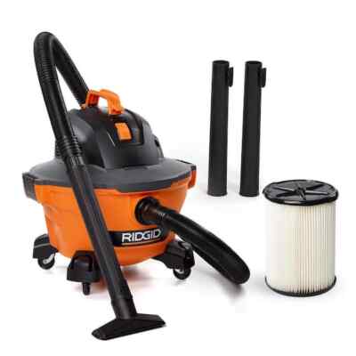 Ridgid 6 Gallon 3.5 Peak Wet/dry Vacuum With Hand Hose Debris Filter Accessories