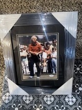 JACK NICKLAUS AUTOGRAPHED 14 1/2 x 17 1/2 FRAMED 8X10 ACTION PHOTO JSA COA