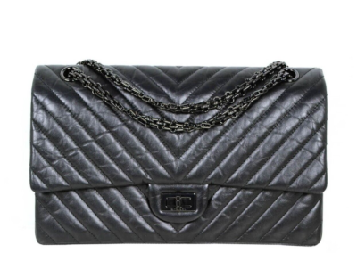 Chanel So Black Calfskin Quilted 2.55 Reissue 226 Classic Double