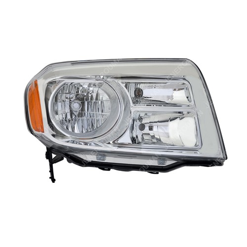 Pair Halogen Headlight Assemblies For 2012-2015 Honda Pilot – Driver & Passenger Side, Chrome Housing