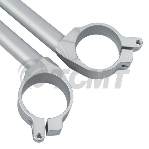 50mm Left&Right Handle Bar Clip On Silver Fit For YAMAHA YZF R1 YZFR1 1998-2001 - Picture 7 of 12