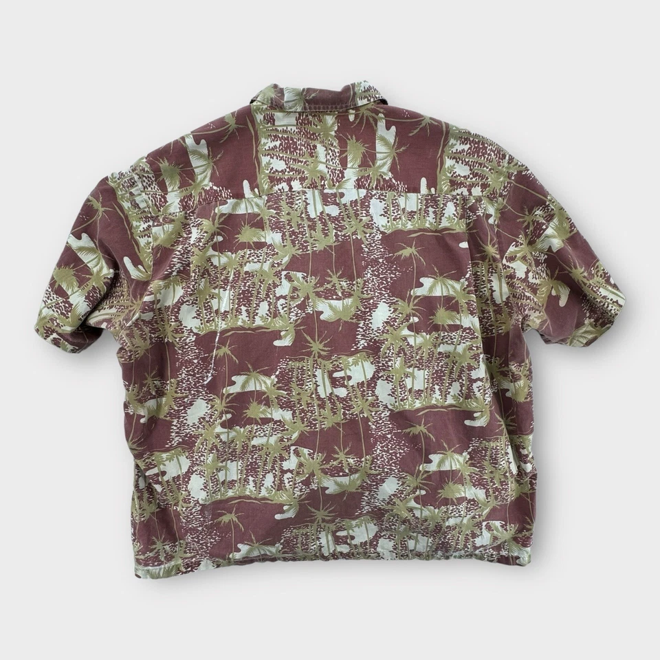 Vintage Kona Coast Hawaiian Shirt Mens 2X Red Floral Palm Trees - Image 2 of 4