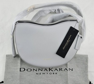 Donna Karan New York Valley Stream Genuine Leather Crossbody Bag Pearl Grey