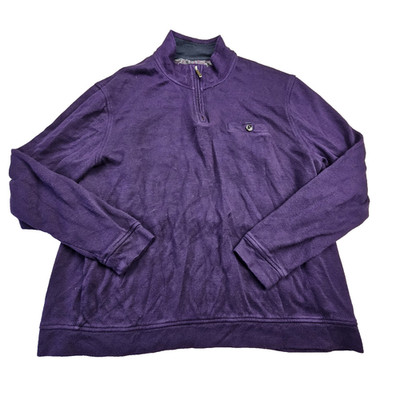 Ted Baker of London Men 1/4 Zip Pullover Sweater Sz 7 Purple Casual Office