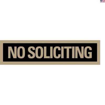 Durable Peel-and-Stick 'No Soliciting' Sign   2x8 Inch Vinyl Decal for Privacy