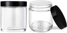 4 oz Small Glass Jars with Lids, Clear Glass Jars with Black Lids  Inner