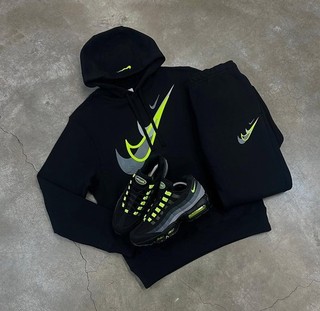 Chándal Nike negro de algodón neón para hombre talla grande usado