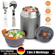 Thermobehälter Thermoskanne für Essen Suppen Speise Lunchbox aus Edelstahl 650ml